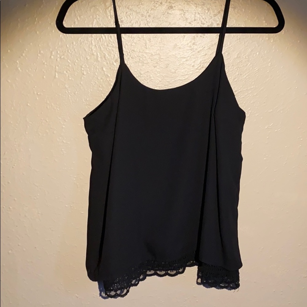 Black Candies dressy lace detail tank